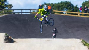 Ben Bradley, 16, gets some major air on the new track. SIMON O'CONNOR/FAIRFAX NZ 